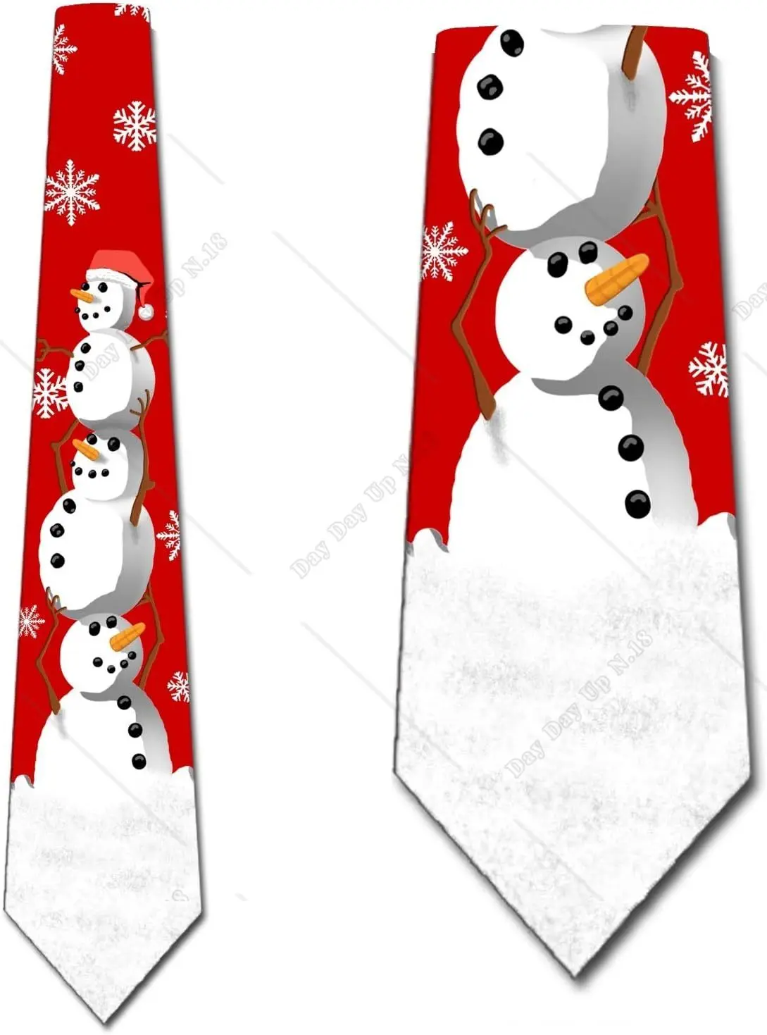 Cute Snowman Ties Mens Winter Neckties Christmas Men Women Shirt Suit Ties Designer Print One Size Print