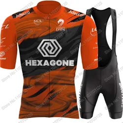 2024 Hexagone Cycling Team Cycling Jersey Set France Cycling Clothing Bicycle Shirt Road Bike Suit MTB Ropa Maillot