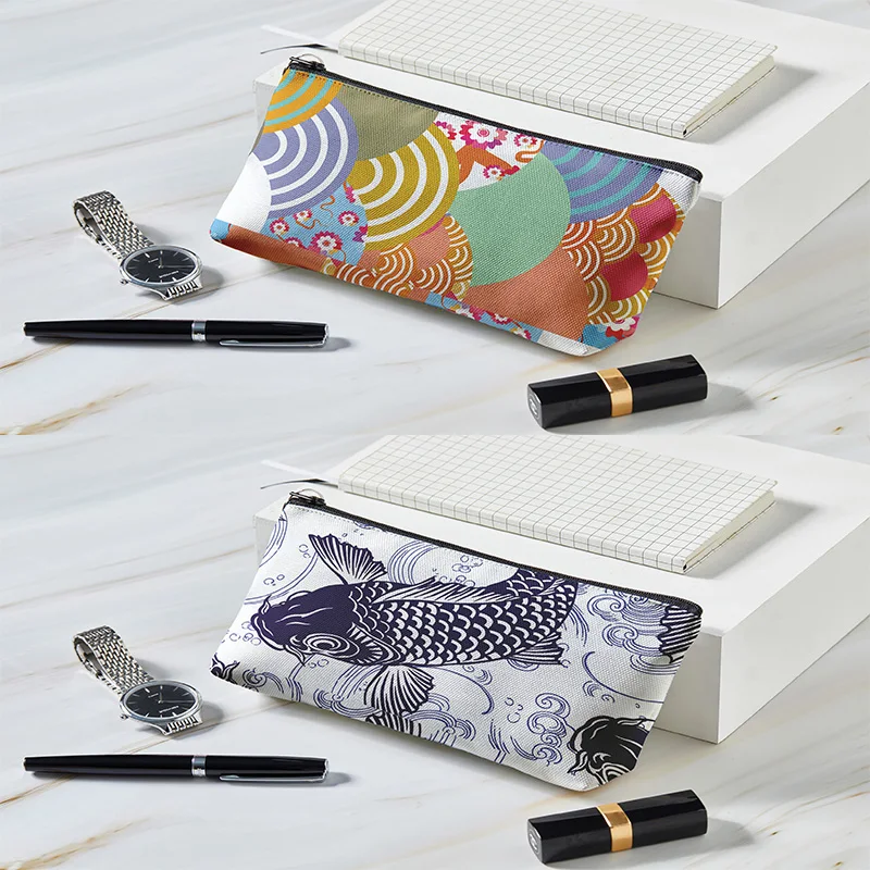 

Ukiyo-e auspicious cloud cosmetic bag fashion crane series printed canvas cosmetic bag large-capacity girl portable cosmetic bag