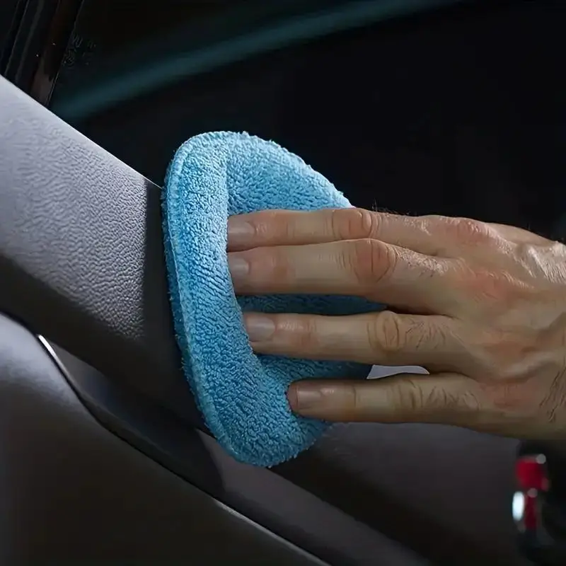 5pcs Ultra-Soft Microfiber Waxing Pads - Gentle Car Polishing Sponges for Smooth Finish, Easy Wax Application,