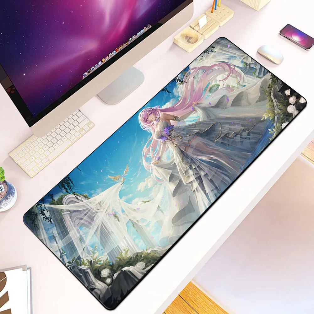 Honkai Elysia Game Mousepad HD Printing Computer Gamers Locking Edge Non-slip Mouse Pad XXL90x40cm Keyboard PC Desk Pad