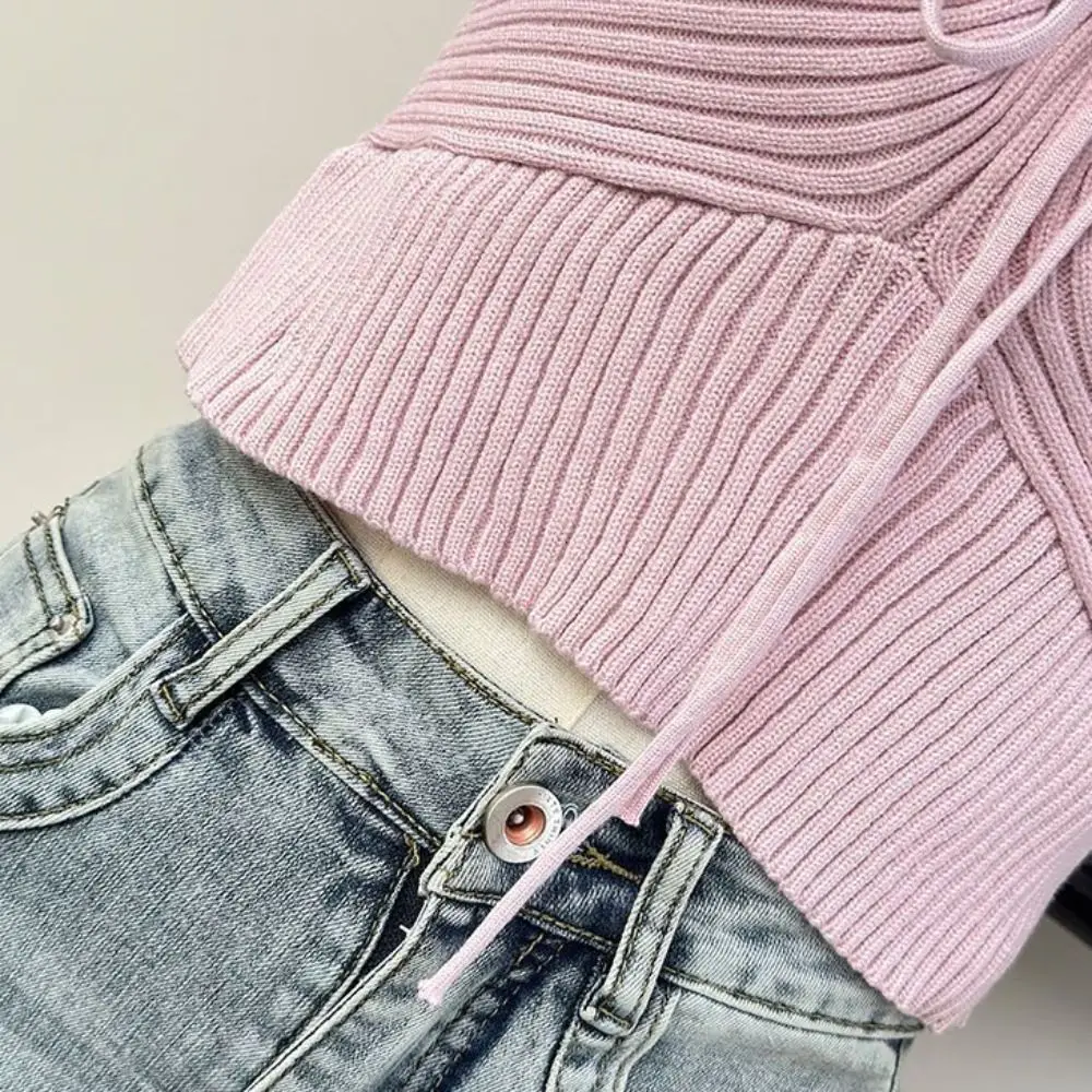 

Fashion Hollow Out Knitted Slim Crop Top Round Neck Tank Women's Halter Vest Top Undershirt Y2K Sleeveless Knit Camisole Summer