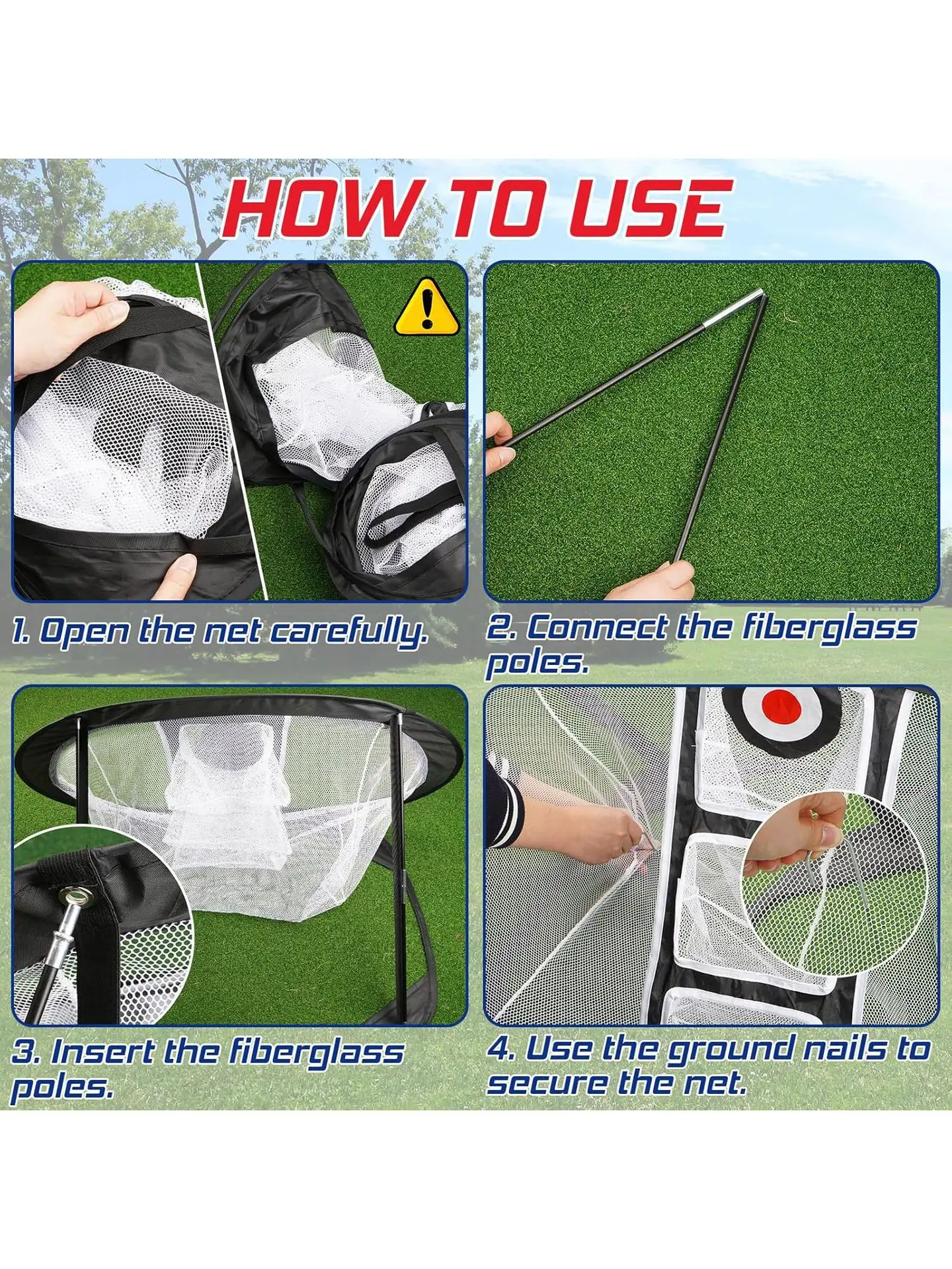 Simple Folding Indoor Practice Net for Golf Training Swing Trainer Cutting Rod Square Collection Net Ball Durable Polyester