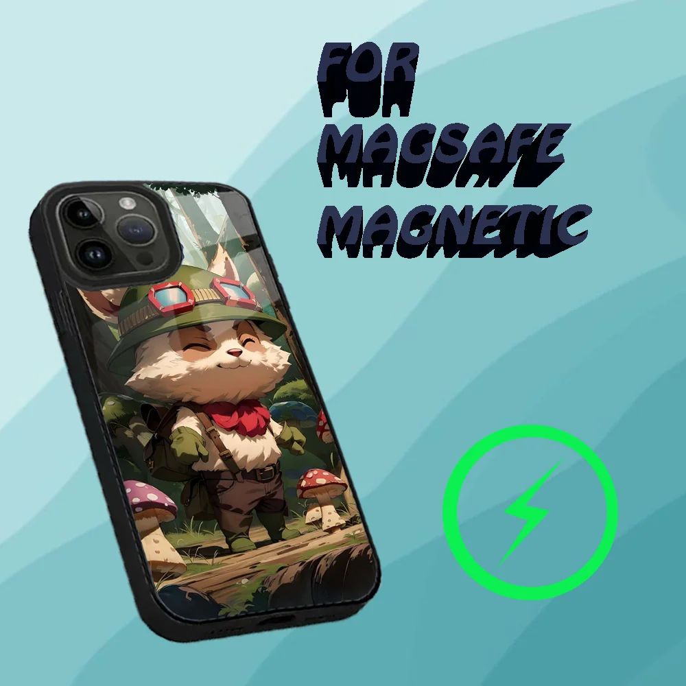 Cute Funny L-LOL Teemo Phone Case For iPhone 16,15,14,13,12,11,Plus,Pro,Max Mini Magsafe Magnetic Wireless Charging