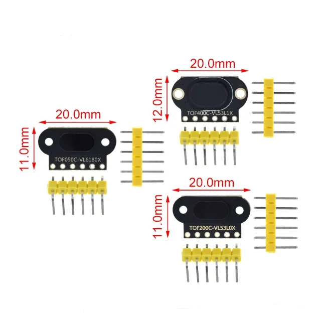 TOF050C 50CM 200CM 400CM VL6180 VL53L0X VL53L1X Laser Distance Sensor Module ToF Time of Flight Distance IIC Outputs DC3-5V