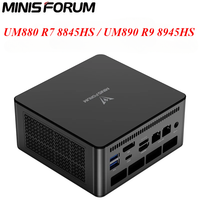 MINISFORUM UM880 UM890 AMD R7 8845HS R9 8945HS Mini PC DDR5 NVME PCIE 4.0 WiFi USB 4.0 Windows 11 Pro SSD 2*2.5G Gamer Computer