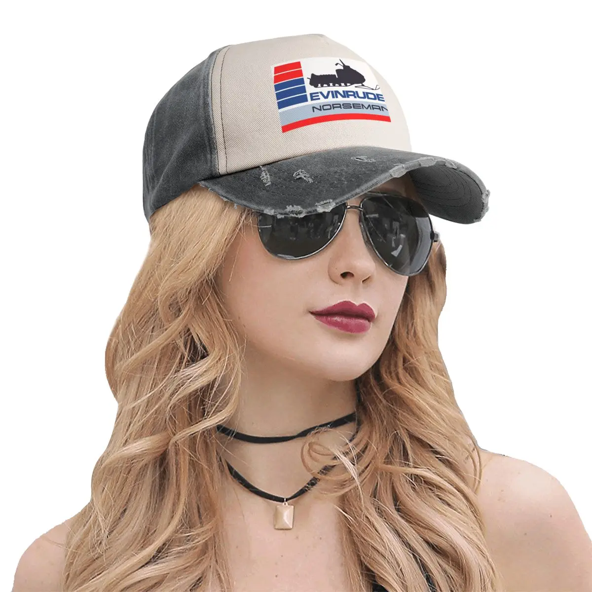 Evinrude Norseman Snowmobiles Baseball Cap Fishing cap Snap Back Hat Men Caps Women's image 5