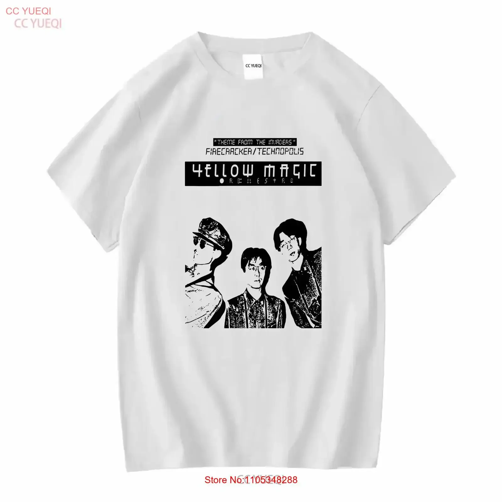 Ymo T Shirt Xl Sakamoto Ryuichi Hosono Haruomi Takahashi Yukihiro Techno Dance vintage Washed fashion homme Versatile Soft