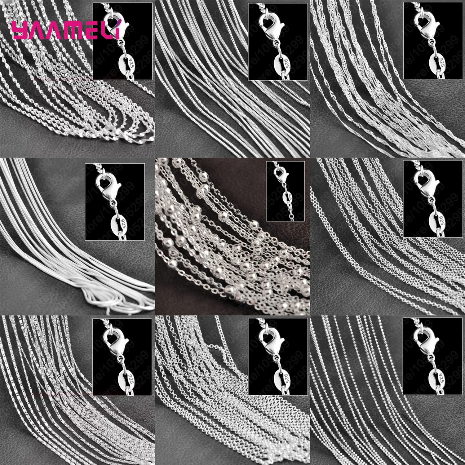 5Pcs Real 925 Sterling Silver Women Men Chains Necklace Wholesale Jewelry Components Making Accessories for Pendant