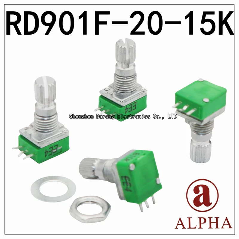 Taiwan aihua ALPHA precise RD901F - 20 to 15 kf/B10K/B20K B50K/B100K 15 clubs axis horizontal single volume potentiometer