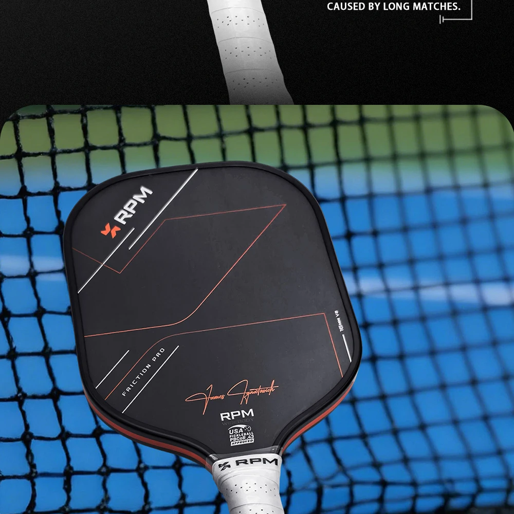 RPM V2 Pickleball-Schläger USA-Standard T700 Carbonfaser Raue Oberfläche Verstärkter Spin PP-Wabenkern 2.0 Leichter Schläger – Detail 6