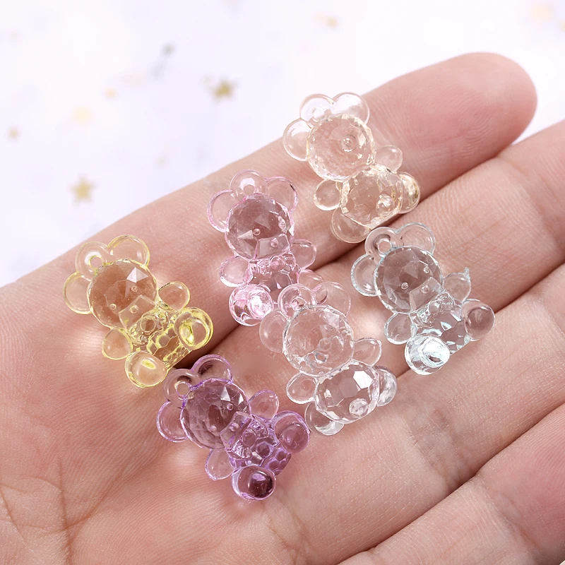 Charm Acrylic Pendants Transparent Bear Shape Pendant For DIY Jewelry Making Necklace Bracelet Earrings Accessories Wholesale