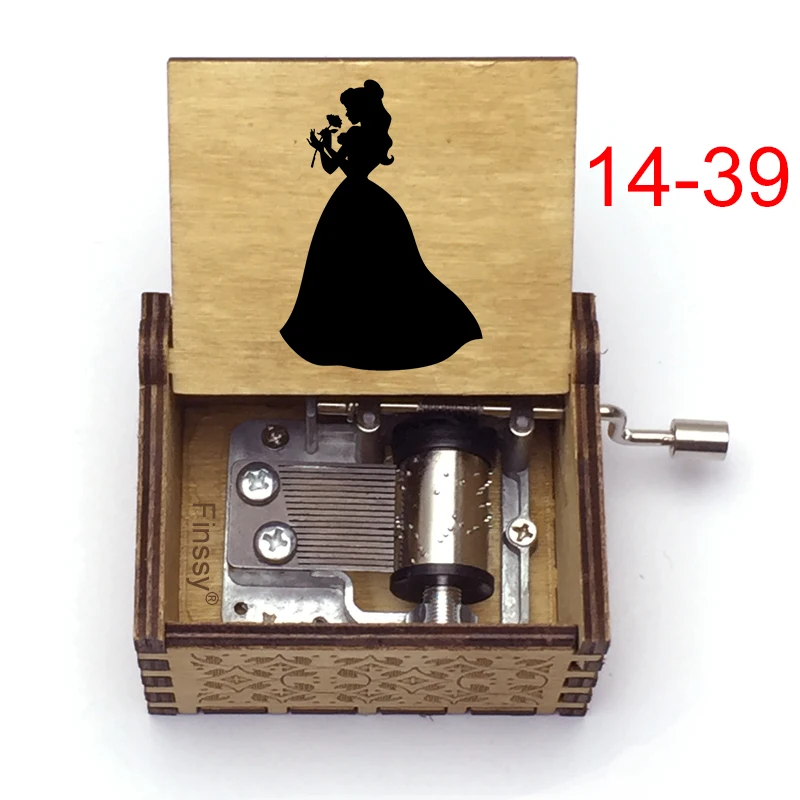 Anime Movie Beauty Princess Wooden Music Box, Laser Engraved Beast Musical Gift, Birthday Lover's Anniversary Special Present - view 6