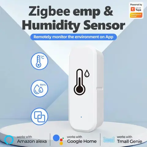 Tuya Zigbee Smart Temperature Humidity Sensor APP Remote Monitor Voice Control SmartLife APP Work with Alexa Google Assistant