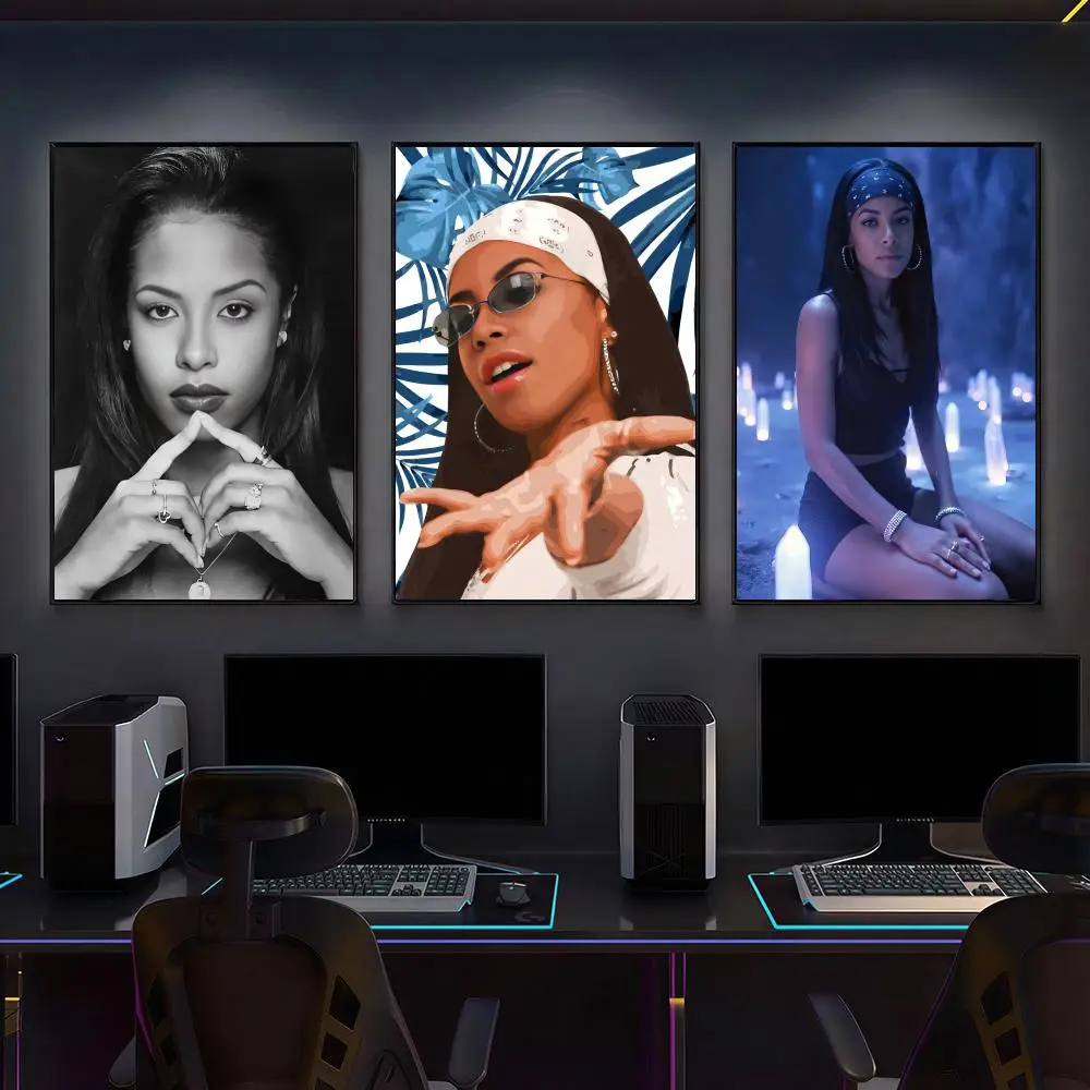 A-Aaliyahs Singer Hot Music Poster Versatile HD Waterproof Wall Art Self-Adhesive Decor For Any Space Ideal Gift