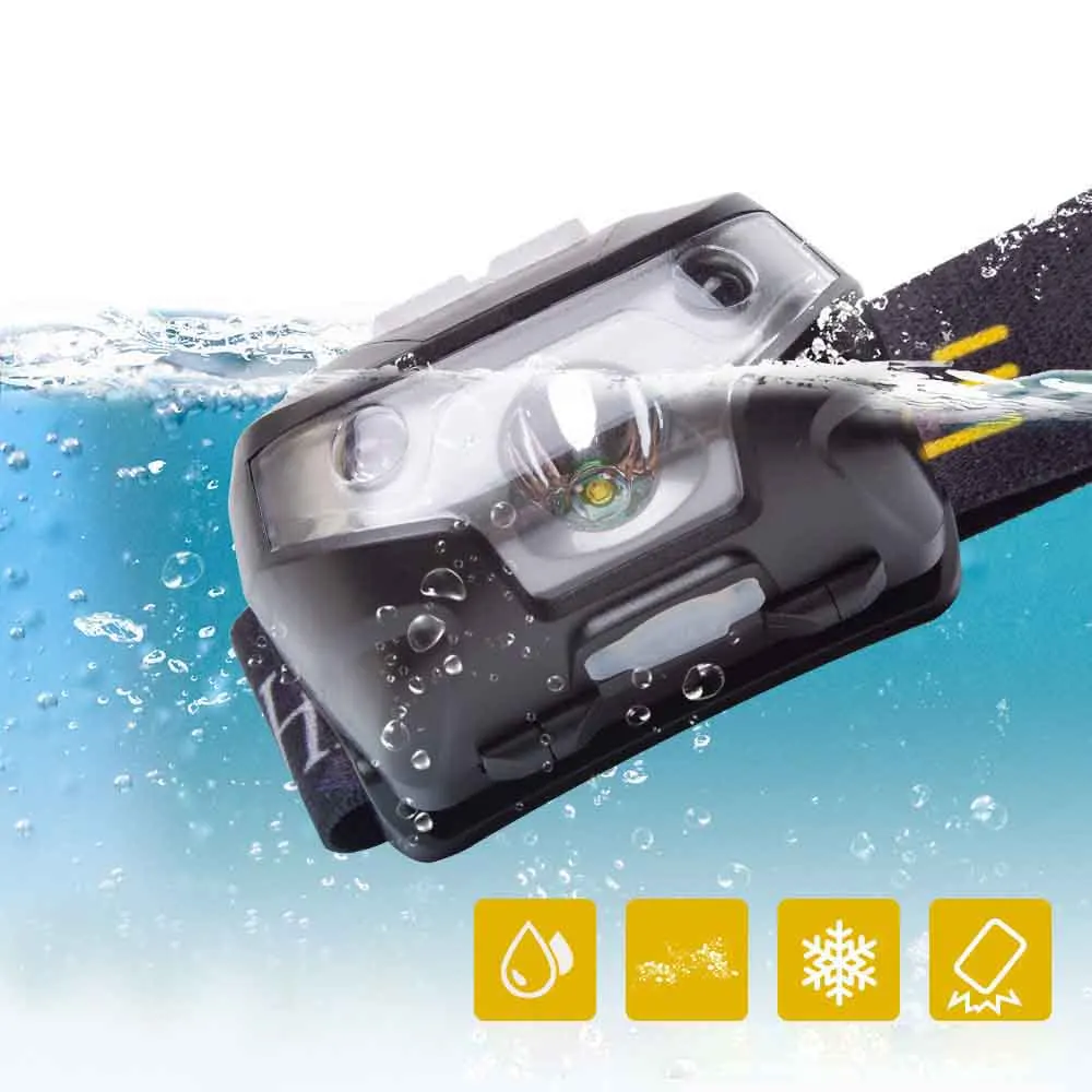 

Waterproof Headlamp LED Rechargeable Lantern Camping Gadgets Headlight Induction Lightweight Easy Use Running Hiking Reading