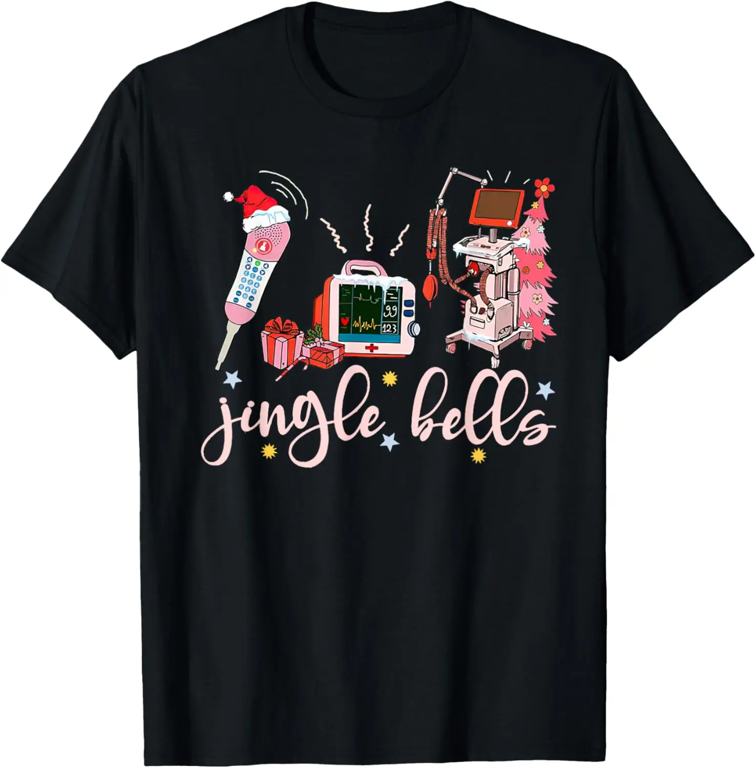 

Funny Telemetry Nurse Christmas Jingle Bells Women Men T-Shirt