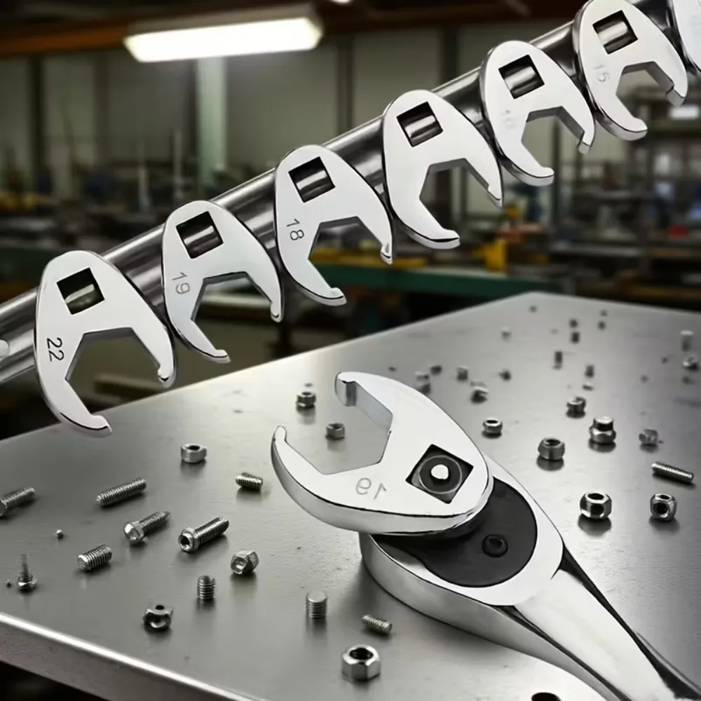 3/8 بوصة Crowfoot القرن وجع متري 10 إلى 22 مللي متر نهاية مفتوحة عزم الدوران بولهورن الشدات مفاتيح مجموعة 9/11 قطعة