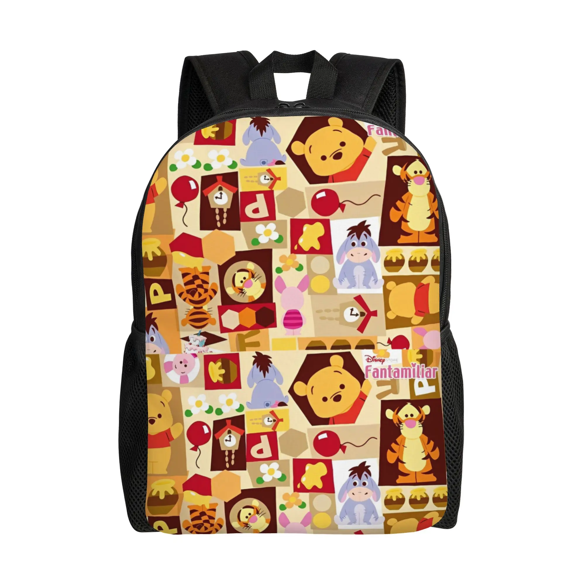 

Рюкзак с Винни-Пухом, Тигром, Эйёром, Осликом, Пиглетом, для девочек, из полиэстера, для велопрогулок, забавные школьные ранцы, рюкзаки