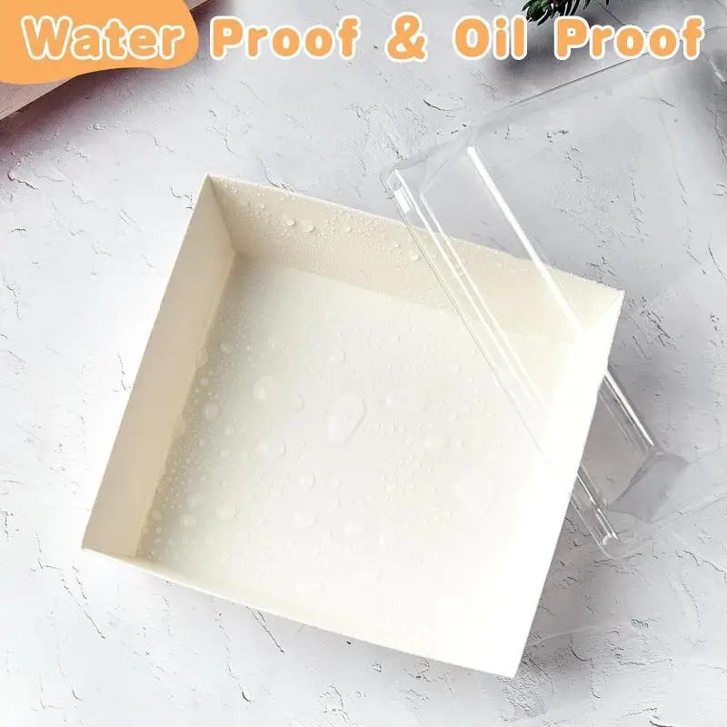 50 Pack Small Clear Lidded Charcuterie Boxes Disposable Food Containers for Baby Shower Dessert Snack Serving