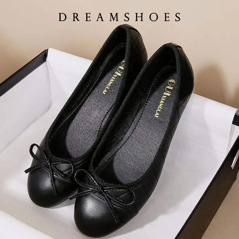 Woman Flat  Sandal Dress Shoes Low Heels Retro Closed Point Toe Sandal Shoes Girls Wedding Shoe Casual Flat Bowknot Shoes