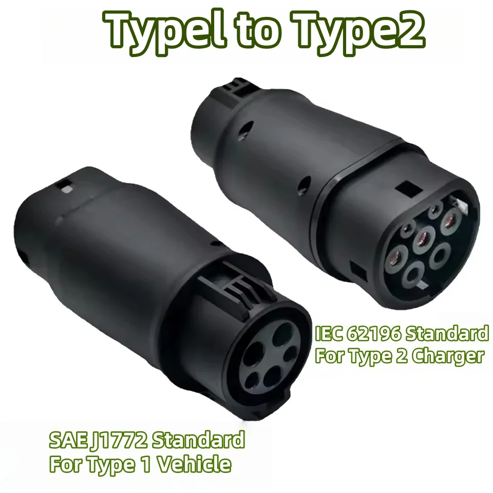 Type1 ~ Type2 EVES 변환기 Sae J1772 ~ IEC62196-2 전기 자동차 충전 변환기 용 32A 7.2KW EV 충전기 어댑터