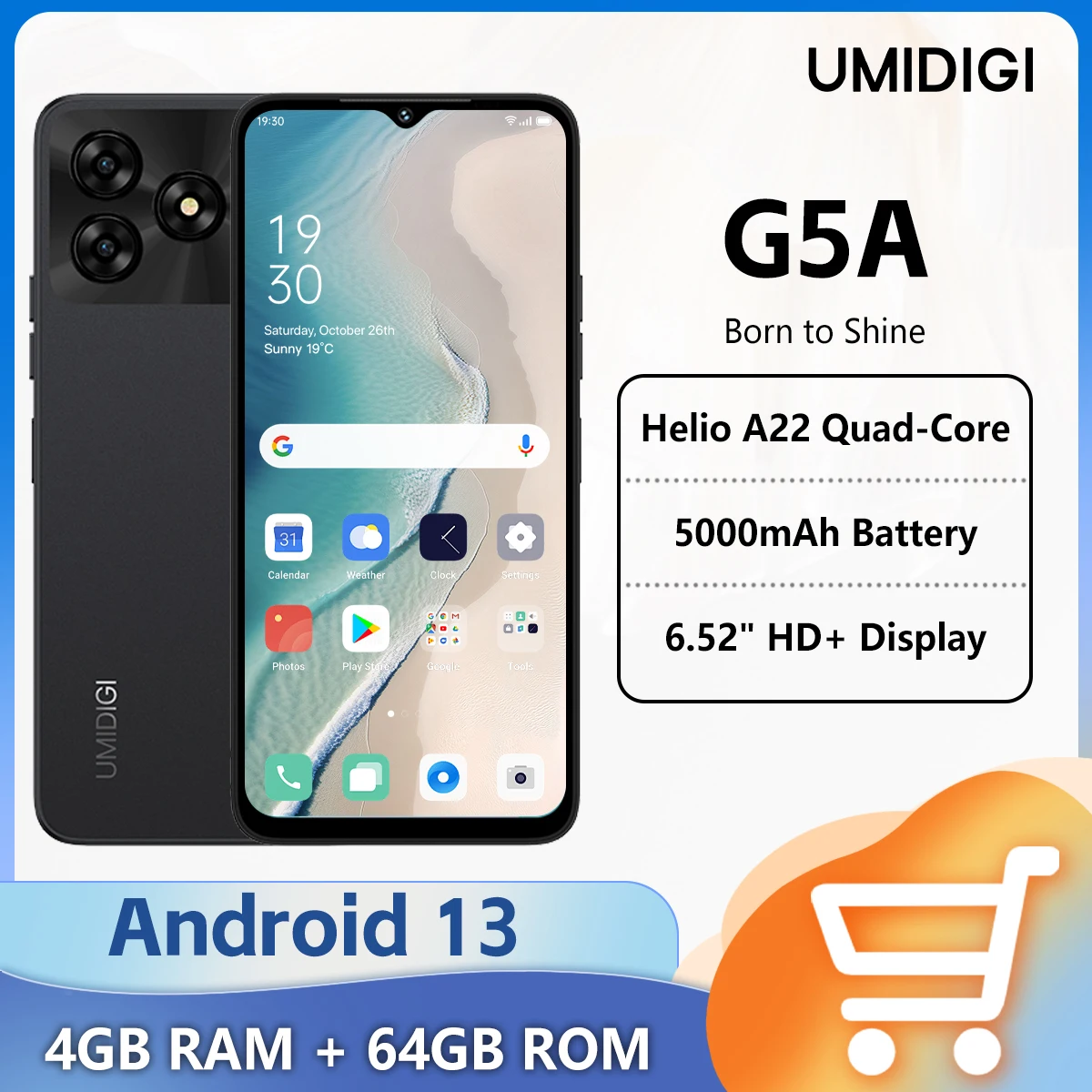 UMIDIGI G5A Smartphone 4GB + 64GB 6.52