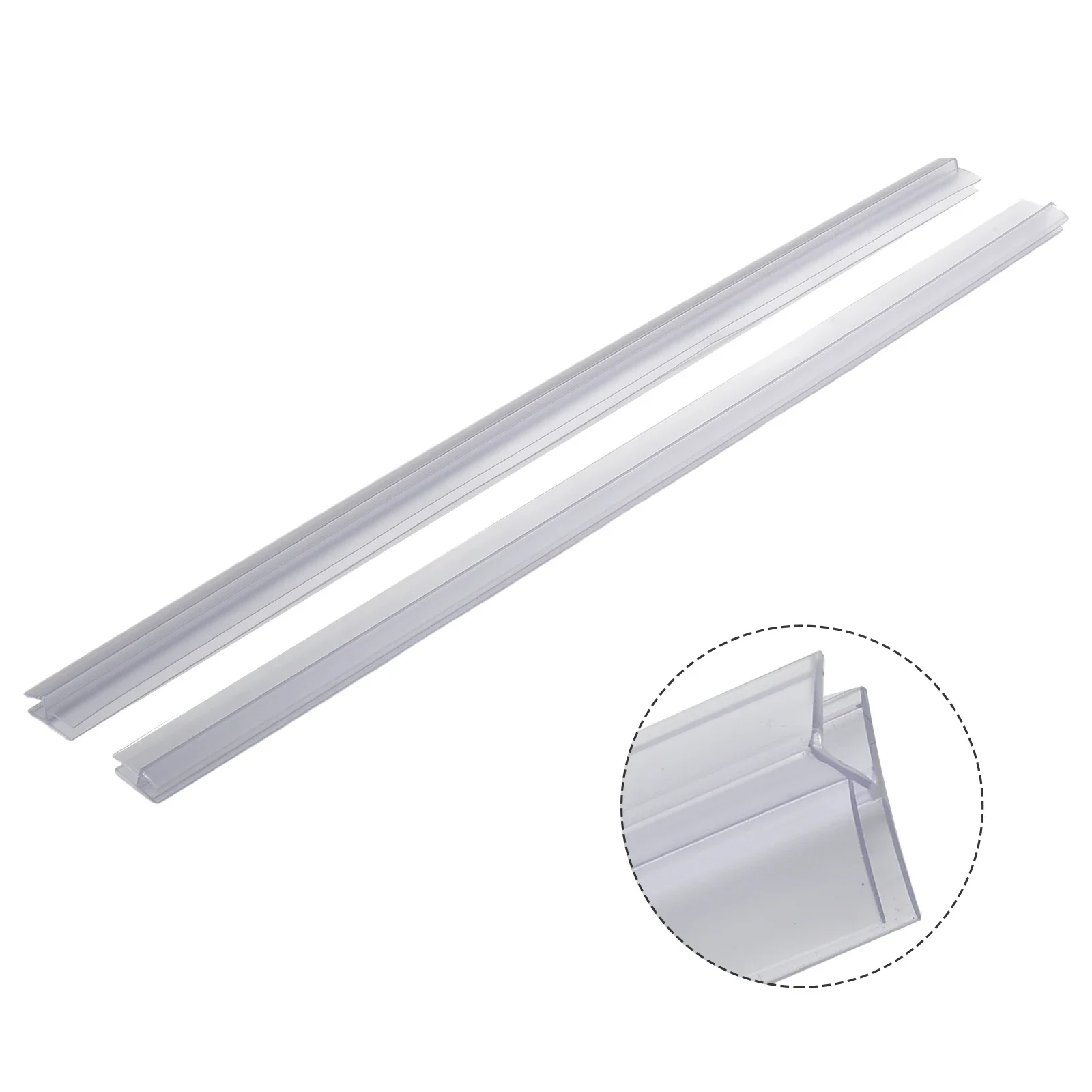 2pc Bath Shower Strip Seal Bathroom Glass Door Double Soft Edge Waterproof Sealing Strip Wet Dry Separation Water Barriers