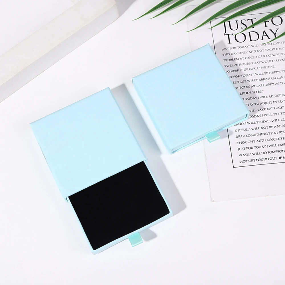 بسيطة بلون درج صندوق مجوهرات القرط حلقة قلادة هدية علبة التعبئة والتغليف مجوهرات المنظم الإبداعية صندوق ورقي سميك