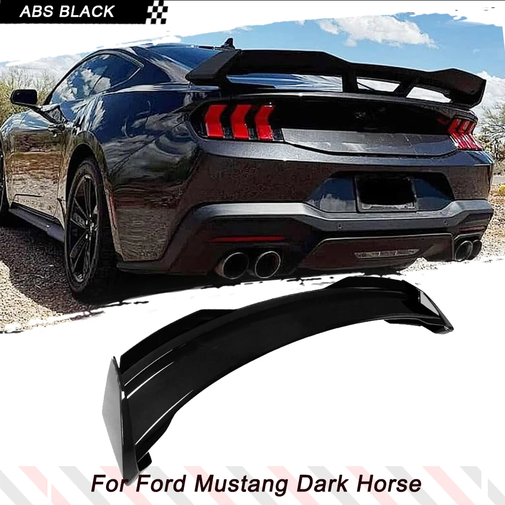 

ABS Gloss Black Car Rear Trunk Spoiler for Ford Mustang Dark Horse 2024 2025 Rear Boot Lid Highkick Wing Lip Raing Spoiler