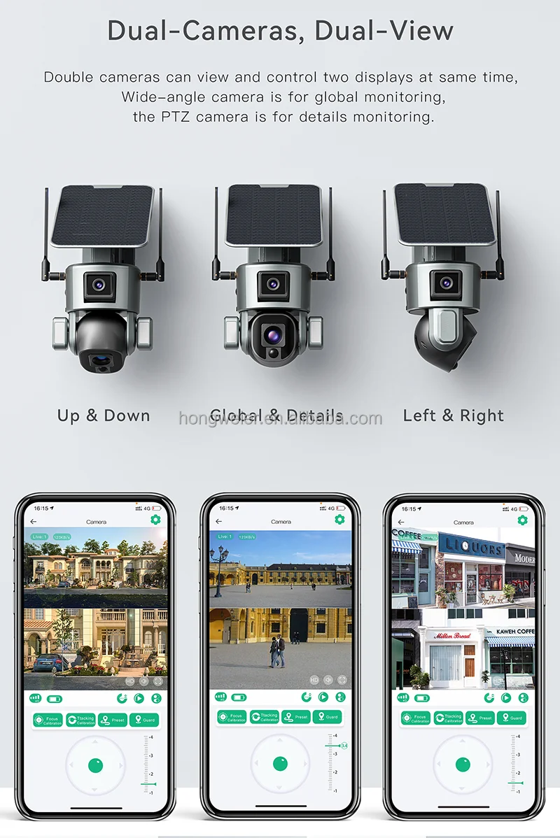HongGlobal 8MP اللاسلكية المزدوجة عدسة الطاقة الشمسية 4G IP مراقبة كاميرا تلفزيونات الدوائر المغلقة Niview 4K الأمن 4G بطاقة Sim CCTV كاميرا خارجية تعمل بالطاقة الشمسية #3