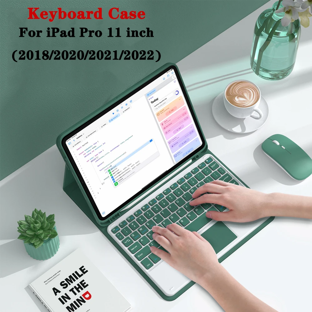 

Keyboard Case for iPad Pro 11 Inch 4th/3rd /2nd/1st Gen (2022/2021/2020/2018), Detachable Bluetooth Keyboard with Pencil Holder