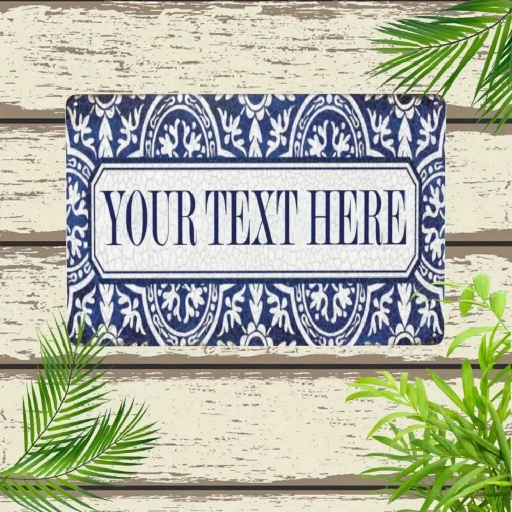[2D Flat] Custom Classic Tile Pattern Aluminum Sign, Versatile Wall Decor For Home & Shop, Only Decoration