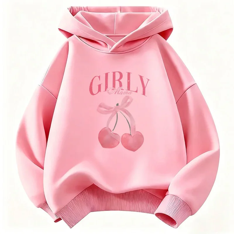 Sweat-shirt à capuche imprimé motif cerise Y2K pour enfants, garçons et filles, vêtements décontractés