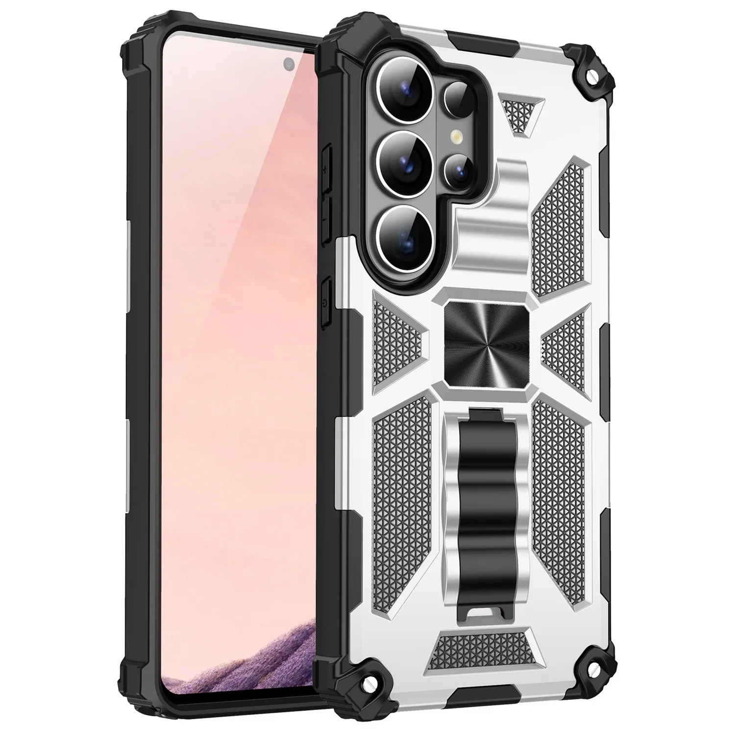 Tarnmuster Anti-Schock-Hülle für Samsung Galaxy S26 Ultra S25 FE S24 A56 A16 A17 A37 A57 Militärische Rüstung mit Integriertem Ständer – Detail 12
