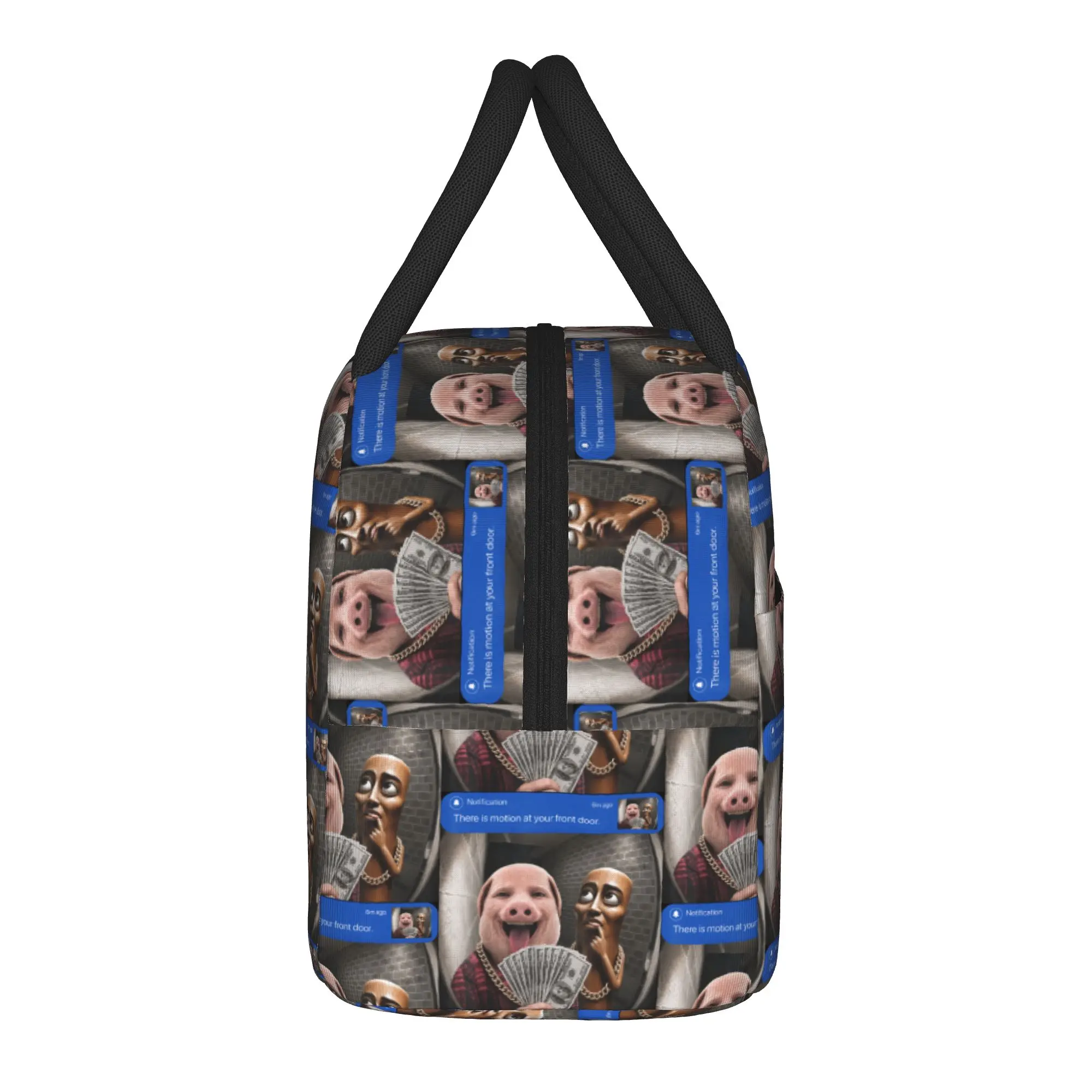 Tung Sahur There is Motion At Your Front Door Brainrot Meme Lunch Bag For Adult  Designer Lunch Box Retro Picnic Cooler Bag
