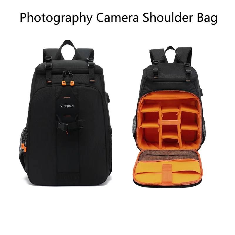 Photography Camera Shoulder Bag Large Capacity Waterproof Travel Backpack Video Tripod DSLR Bag for Canon Nikon Sony Pentax