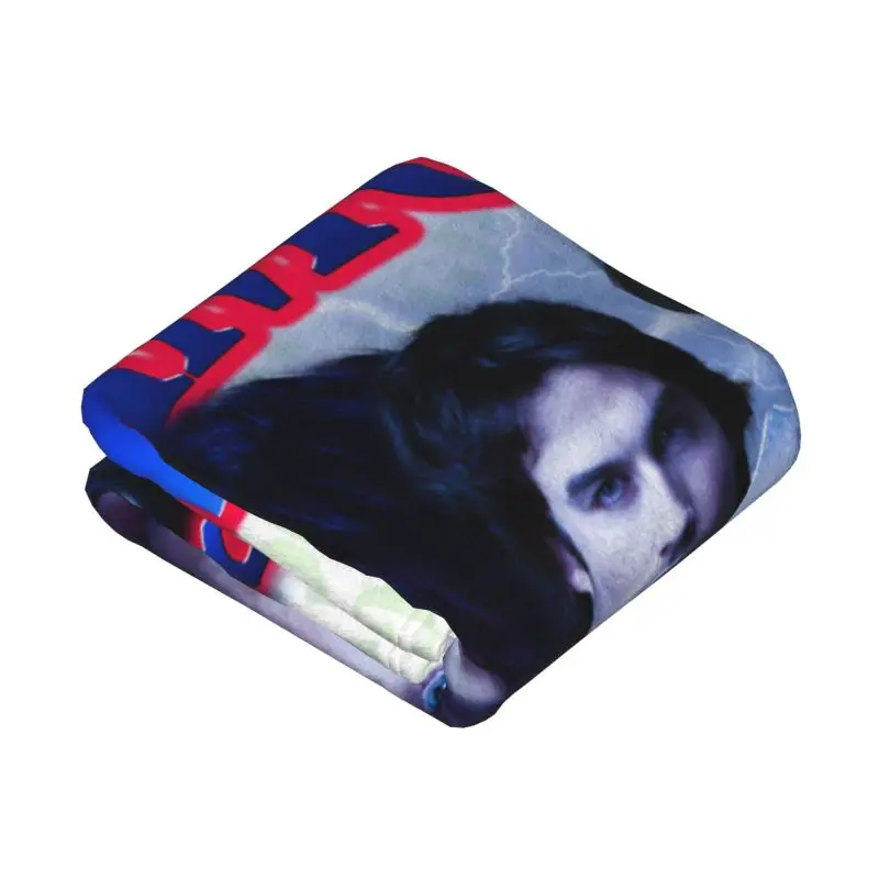 Custom Damon Salvatore Blanket Warm Fleece Soft Flannel The Vampire Diaries Throw Blankets for Bedroom Couch Car Spring Autumn