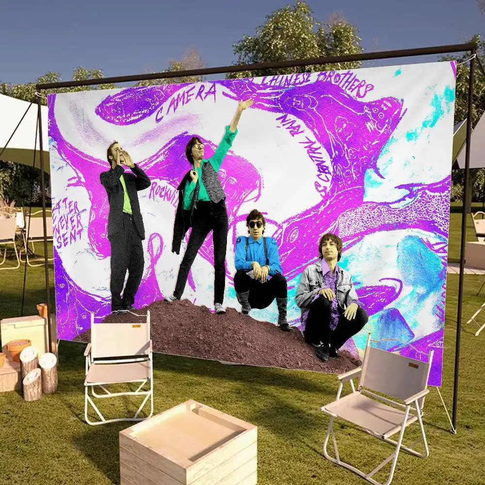 Classic Alternative Rock Band R-R.E.M Creative Pattern Hanging Flag Polyester Printed Banner Hand Pulled Flag