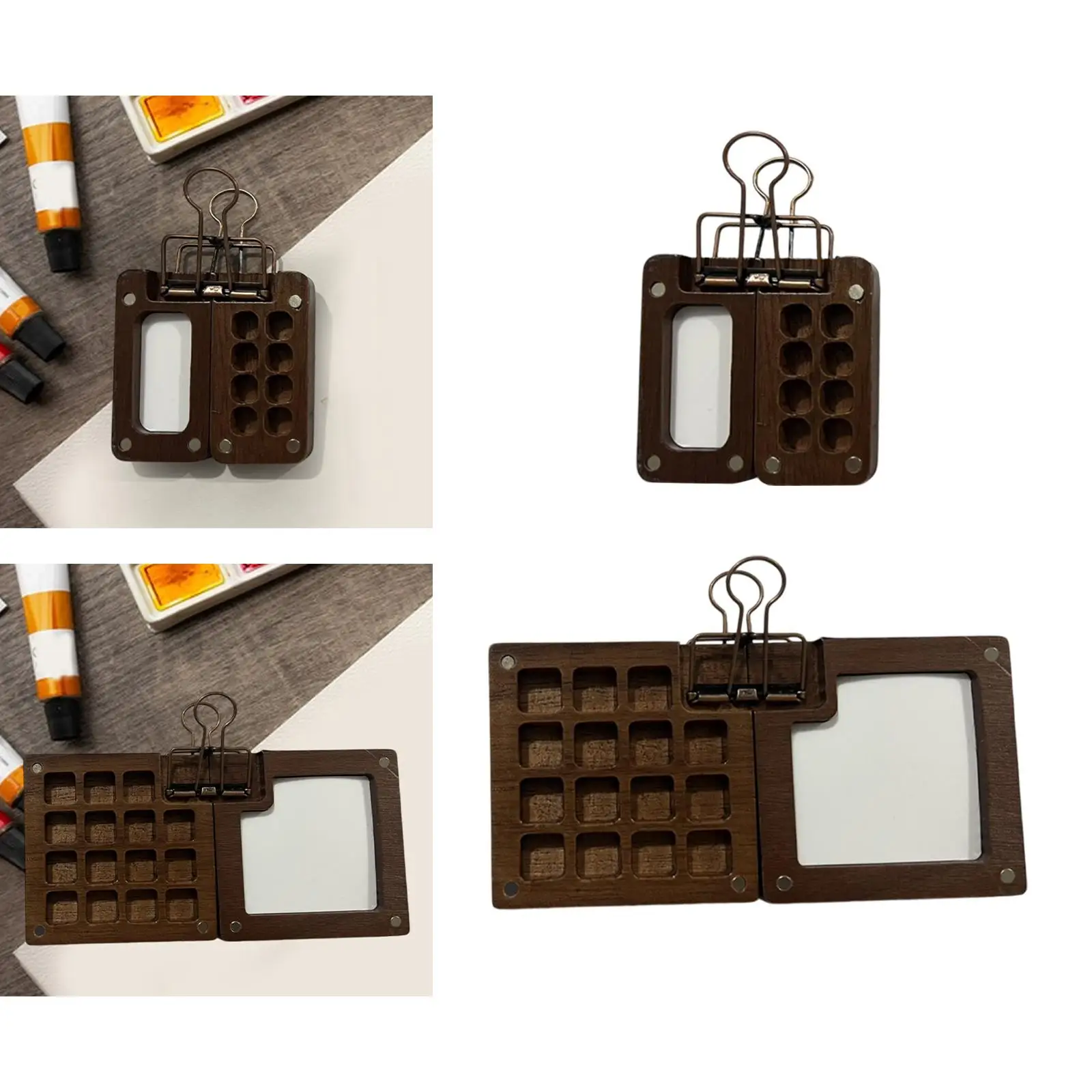 

Portable Watercolor Palette Travel Watercolor Palette Empty Wood Paint Palette for Artists Painters Beginners Oil Painting