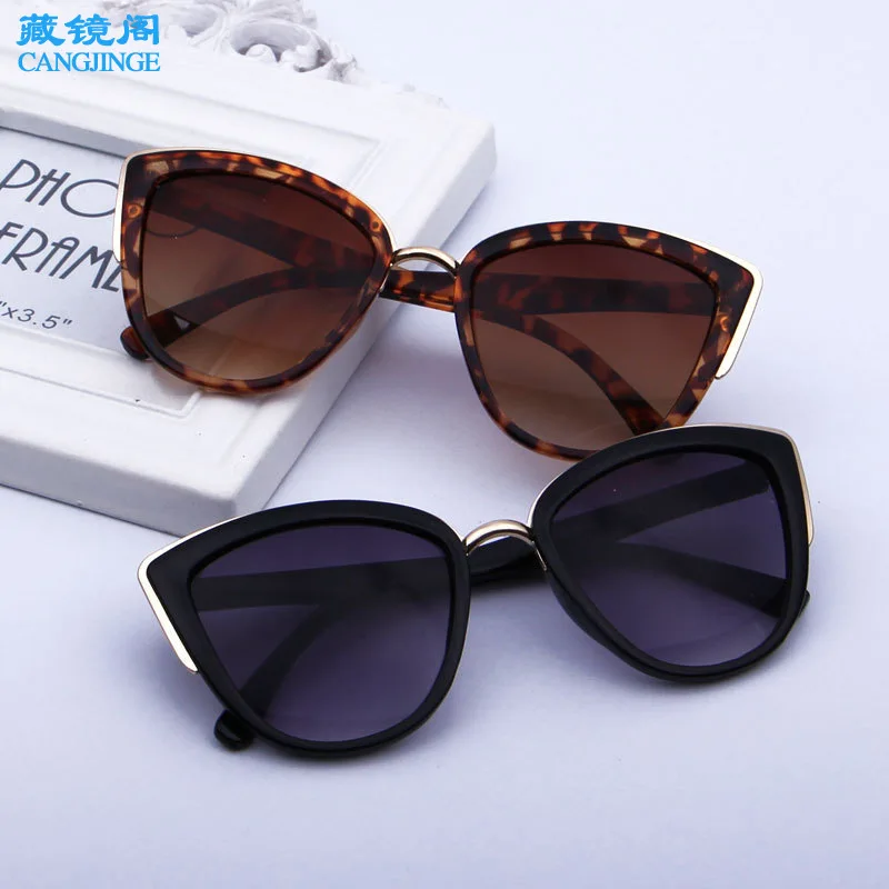 Ultraviolet-proof Leopard Print Sunglasses Women Vintage Gradient Glasses Retro Cat Eye Sun Glasses Female Plastic Frame Eyewear