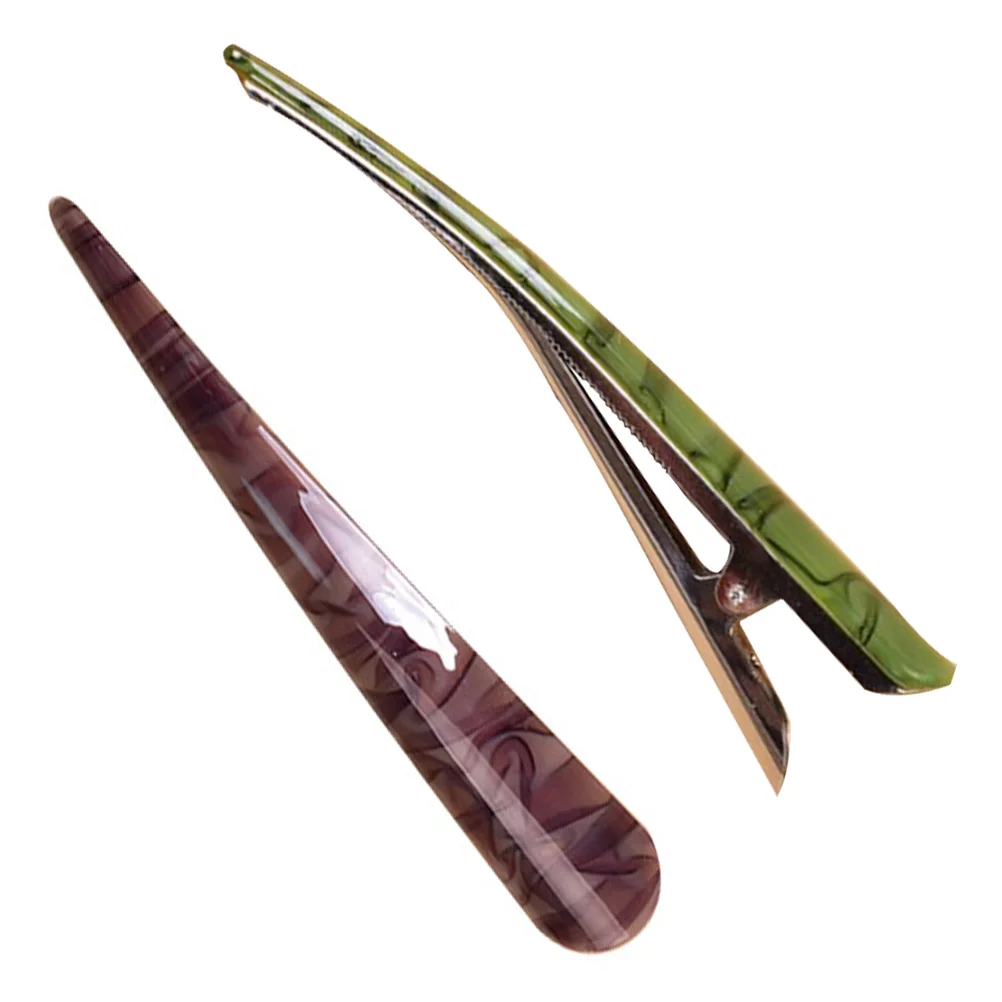 

2Pcs Chic Acetate Hair Clips Duckbill Design Exquisite Women Hair Accessories for Styling