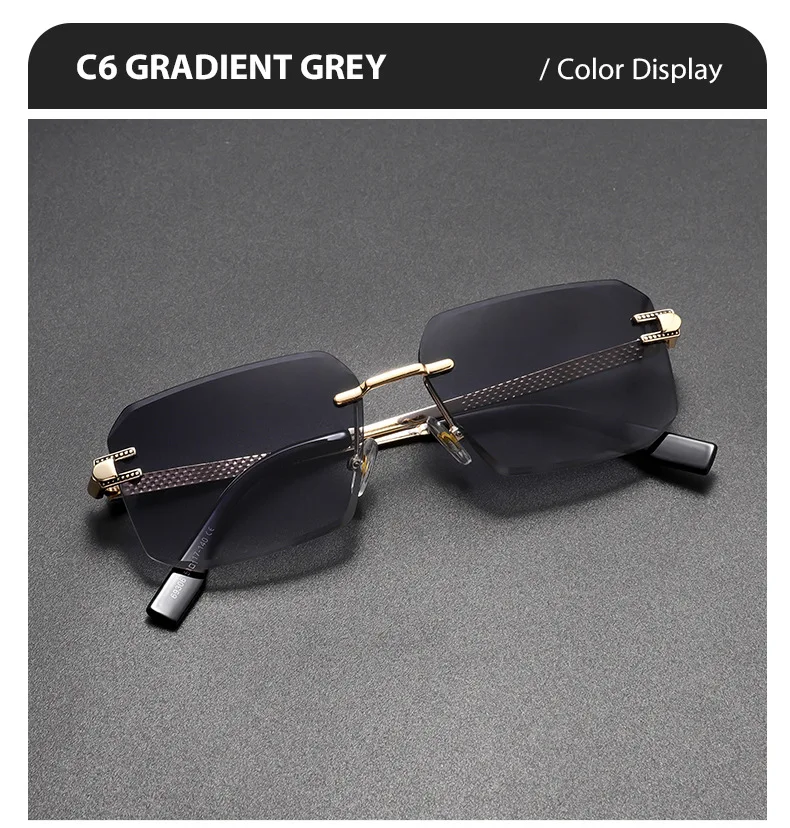 Neue Mann Sonnenbrille Frau UV400 Quadratische Brillen Mode Vielseitige Trend Shades Hohe Qualität Randlose Sonnenbrillen Unisex Outdoor Sport – Detail 17