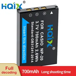 HQIX for CASIO EX-S20 S20U S100 S500 S500EO S500GY S600 S770 S770BU S600SR S770BE DM-5370 DC-X720 camera NP-20 Charger Battery