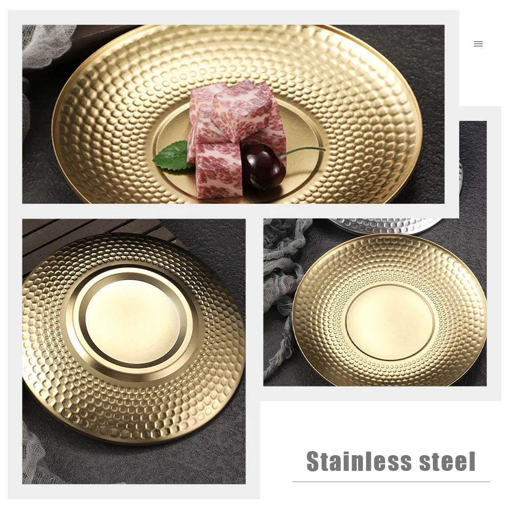 

Stainless Steel Fruit Plate Dinner Plates Dish Tray Trays for Serving Cake Stand Platters