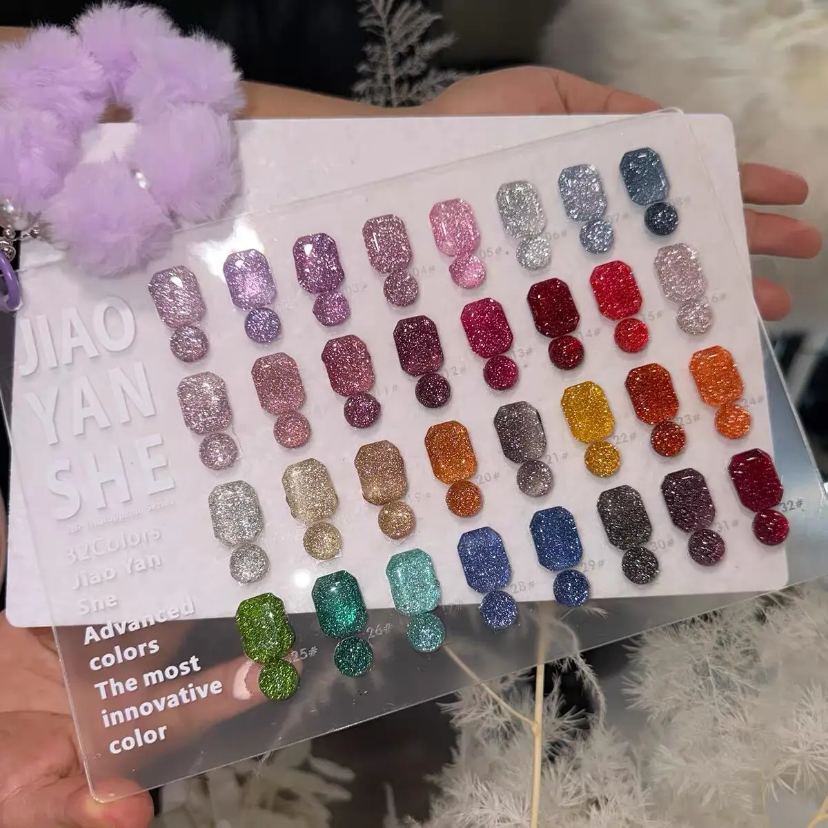 

JIAOYANSHE High Quality 32 Colors Broken Diamond Color Nail Gel Set 2026 New Long Lasting Non-toxic UV Gel for Salon Wholesale