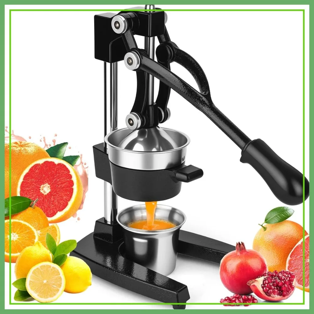 

Heavy Duty Manual Citrus Juicer Press, Cast Iron Lemon Squeezer with Stainless Steel Cone, Commercial Lever for Lime & Orange