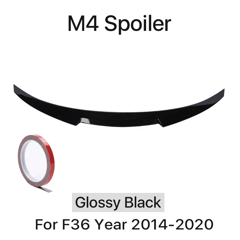 Kofferbak Spoiler Bumper Lip Voor BMW 4-serie F32 F33 F36 Koolstofvezel PSM M4 MP Stijl Vleugel Staart Kit 2014-2020 Glanzend Zwart