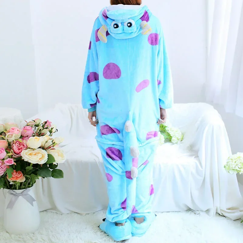 Cosaim Monsters Inc James P Sullivan Kigurumi Pajamas Winter Flannel Adult Kids Men Women Anime Cartoon Cosplay Costume