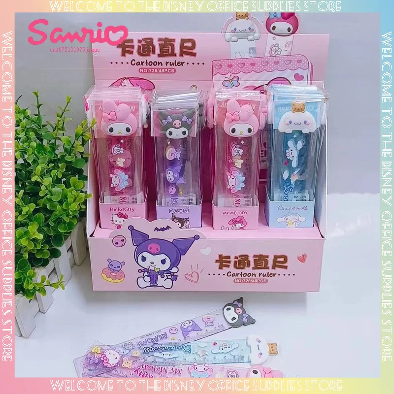 Sanrio Cute Cartoon Ruler Ins Wind Acrylic Ruler High Appearance Girl Heart Student Learning Stationeryschool Supplies Wholesale